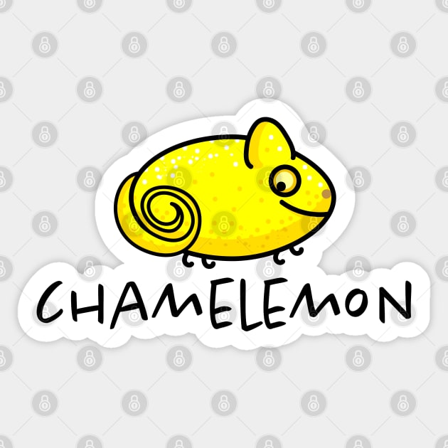 Funny chameleon as a lemon Sticker by spontania